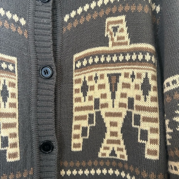 Savanna Jane Gray and Cream Patterned Button-Up Cardigan - Picture 3 of 5